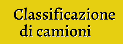 Classificazione di camioni