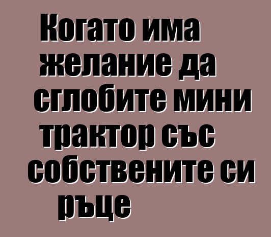 Когато има желание да сглобите мини трактор със собствените си ръце