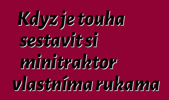 Když je touha sestavit si minitraktor vlastníma rukama