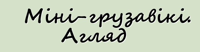 Міні-грузавікі. Агляд