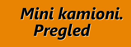 Mini kamioni. Pregled