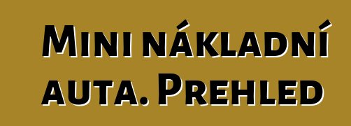 Mini nákladní auta. Přehled