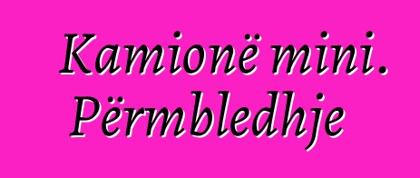 Kamionë mini. Përmbledhje