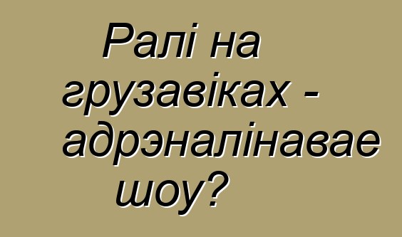 Ралі на грузавіках - адрэналінавае шоу?