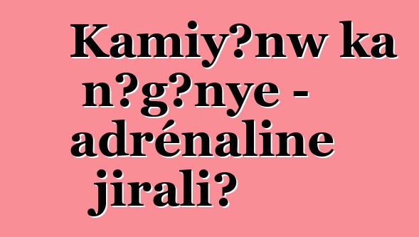 Kamiyɔnw ka ɲɔgɔnye - adrénaline jirali?