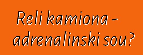 Reli kamiona - adrenalinski šou?