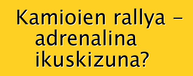 Kamioien rallya - adrenalina ikuskizuna?