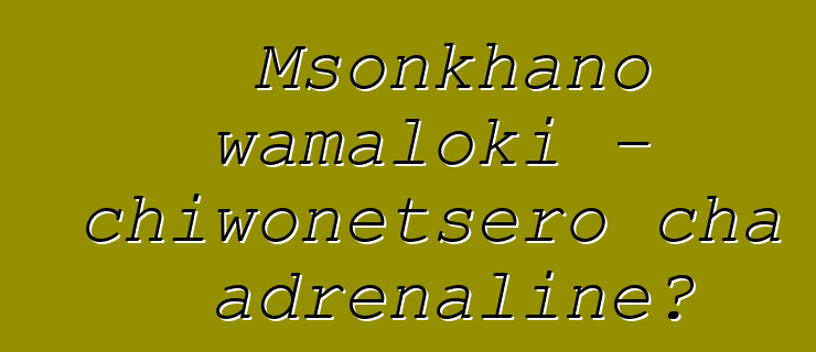 Msonkhano wamaloki - chiwonetsero cha adrenaline?