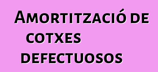 Amortització de cotxes defectuosos