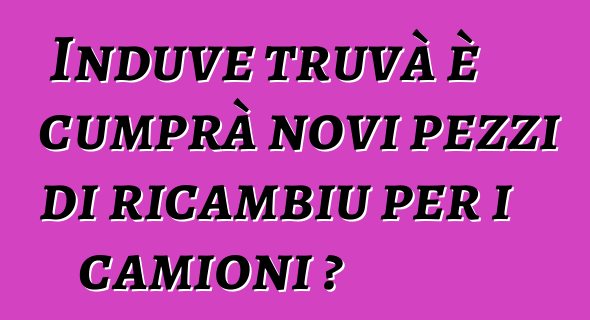 Induve truvà è cumprà novi pezzi di ricambiu per i camioni ?