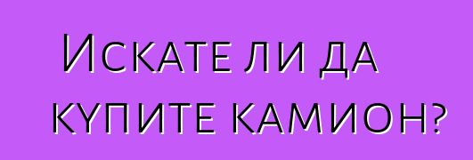 Искате ли да купите камион?