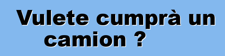 Vulete cumprà un camion ?