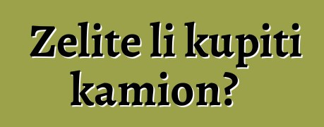 Želite li kupiti kamion?