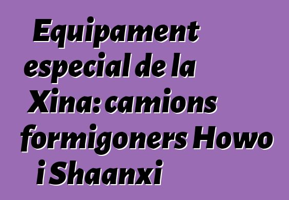 Equipament especial de la Xina: camions formigoners Howo i Shaanxi