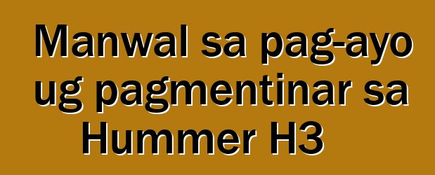 Manwal sa pag-ayo ug pagmentinar sa Hummer H3