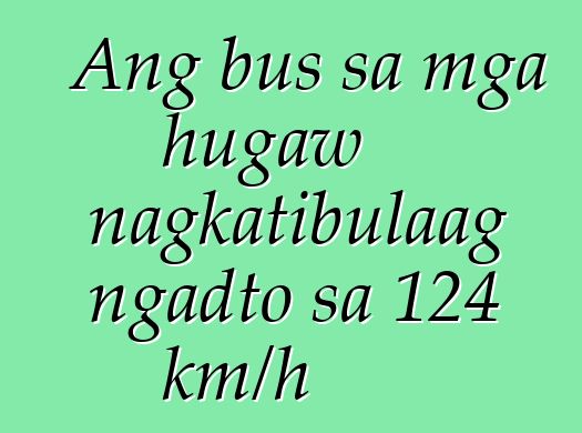 Ang bus sa mga hugaw nagkatibulaag ngadto sa 124 km/h