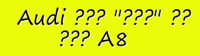 Audi ሠራው "ሹፌር" ልዩ ስሪት A8