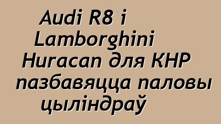 Audi R8 і Lamborghini Huracan для КНР пазбавяцца паловы цыліндраў