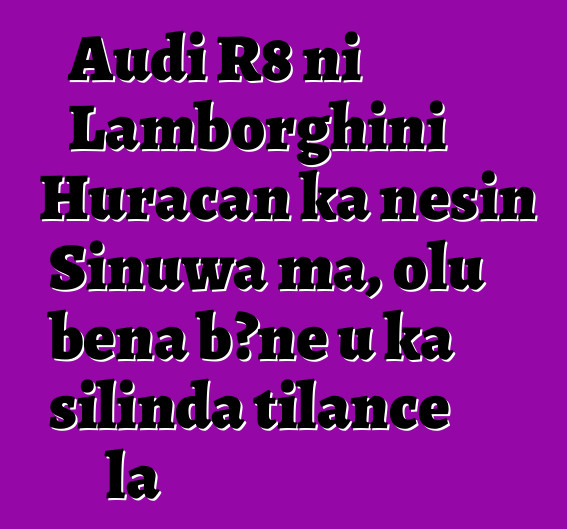 Audi R8 ni Lamborghini Huracan ka ɲɛsin Sinuwa ma, olu bɛna bɔnɛ u ka silinda tilancɛ la