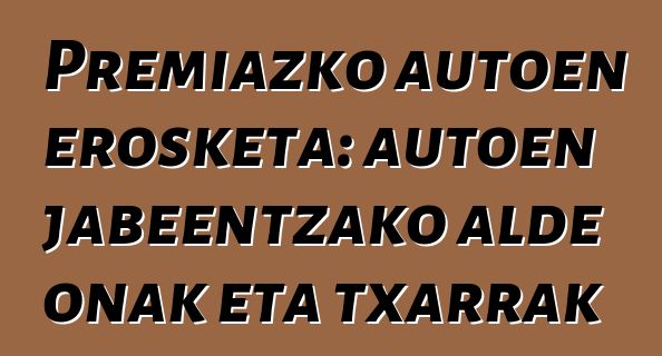 Premiazko autoen erosketa: autoen jabeentzako alde onak eta txarrak