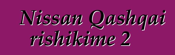 Nissan Qashqai rishikime 2