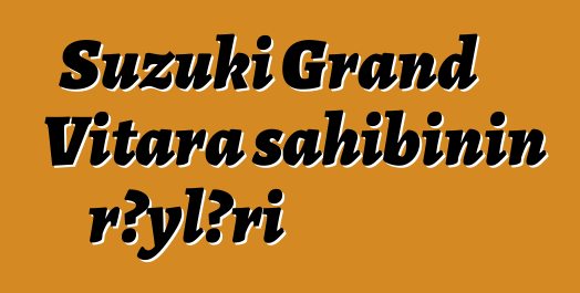 Suzuki Grand Vitara sahibinin rəyləri