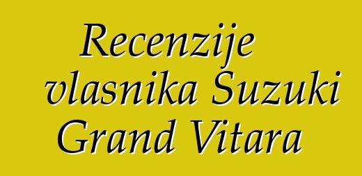 Recenzije vlasnika Suzuki Grand Vitara