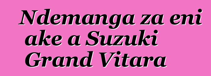 Ndemanga za eni ake a Suzuki Grand Vitara