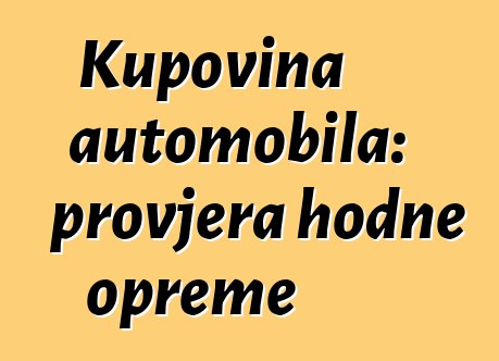 Kupovina automobila: provjera hodne opreme