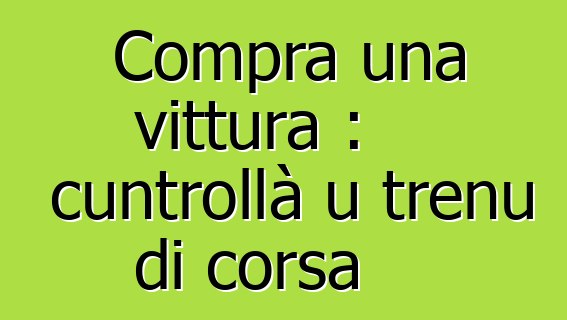 Compra una vittura : cuntrollà u trenu di corsa