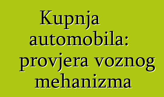 Kupnja automobila: provjera voznog mehanizma