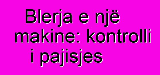 Blerja e një makine: kontrolli i pajisjes