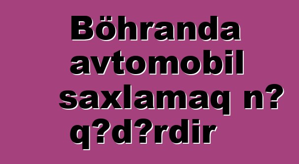Böhranda avtomobil saxlamaq nə qədərdir