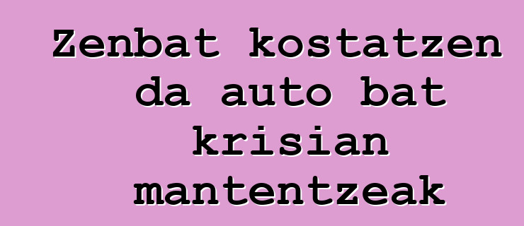 Zenbat kostatzen da auto bat krisian mantentzeak