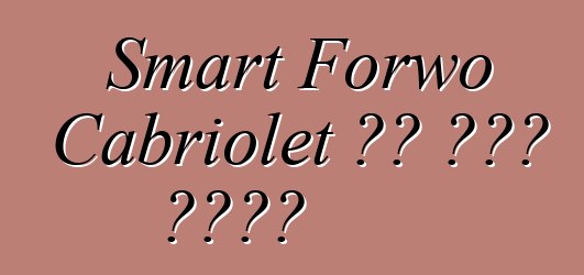 Smart Forwo Cabriolet ያለ ካሜራ ታይቷል