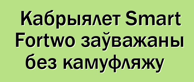 Кабрыялет Smart Fortwo заўважаны без камуфляжу