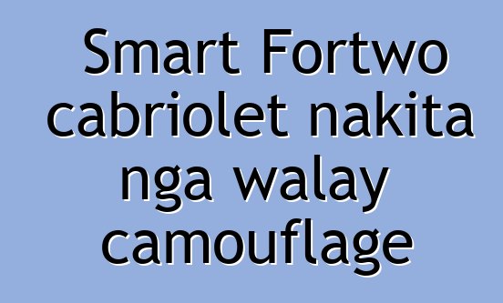 Smart Fortwo cabriolet nakita nga walay camouflage