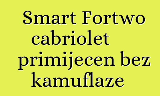 Smart Fortwo cabriolet primijećen bez kamuflaže