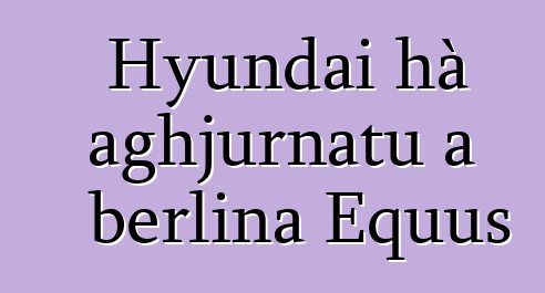 Hyundai hà aghjurnatu a berlina Equus