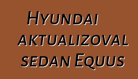 Hyundai aktualizoval sedan Equus