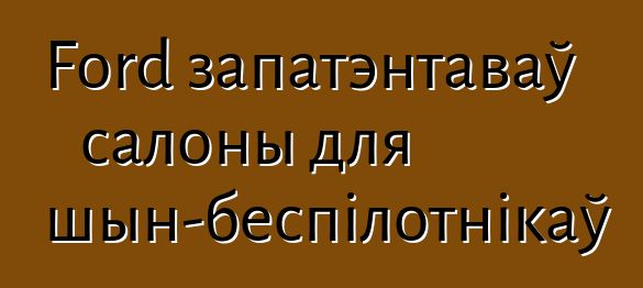 Ford запатэнтаваў салоны для машын-беспілотнікаў