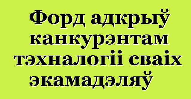 Форд адкрыў канкурэнтам тэхналогіі сваіх экамадэляў