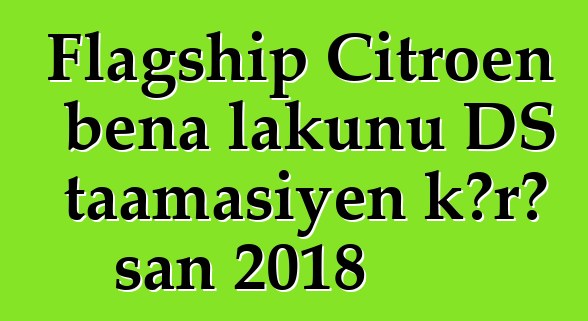 Flagship Citroen bɛna lakunu DS taamasiyɛn kɔrɔ san 2018