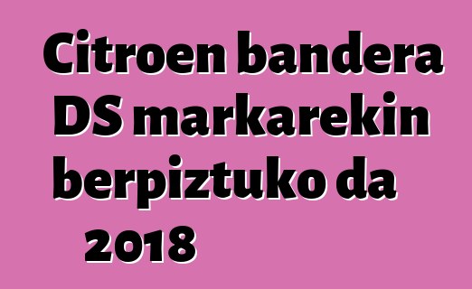 Citroen bandera DS markarekin berpiztuko da 2018