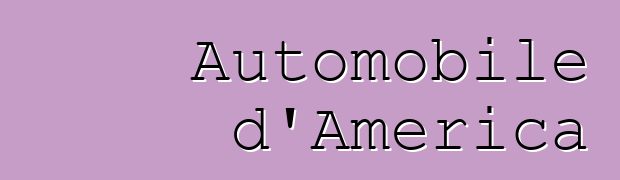 Automobile d'America
