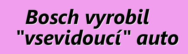 Bosch vyrobil "vševidoucí" auto
