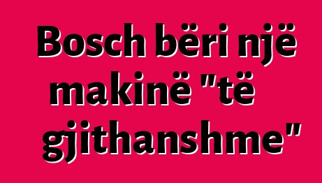 Bosch bëri një makinë "të gjithanshme"