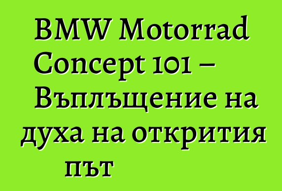 BMW Motorrad Concept 101 – Въплъщение на духа на открития път