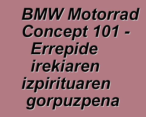 BMW Motorrad Concept 101 – Errepide irekiaren izpirituaren gorpuzpena