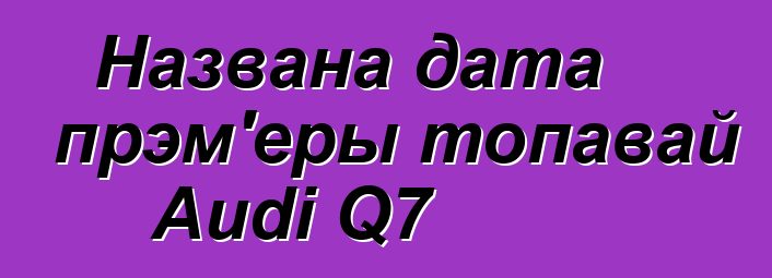 Названа дата прэм'еры топавай Audi Q7